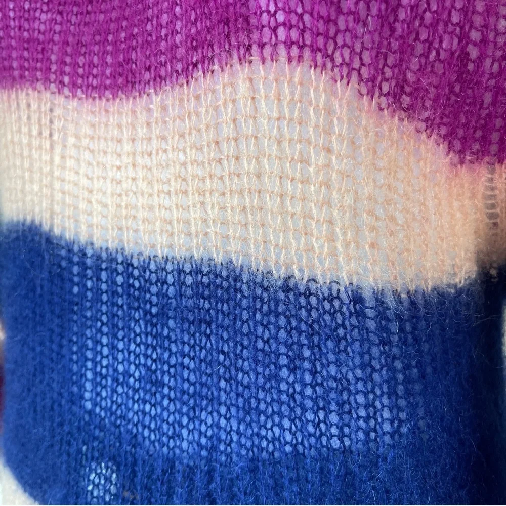 HANSEL FROM BASEL Anthropology Kid Mohair Wool Blend Sweater Striped